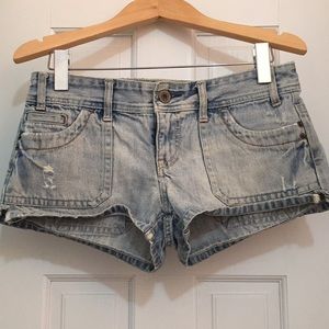 2 for $10 AE light wash distressed denim shorts